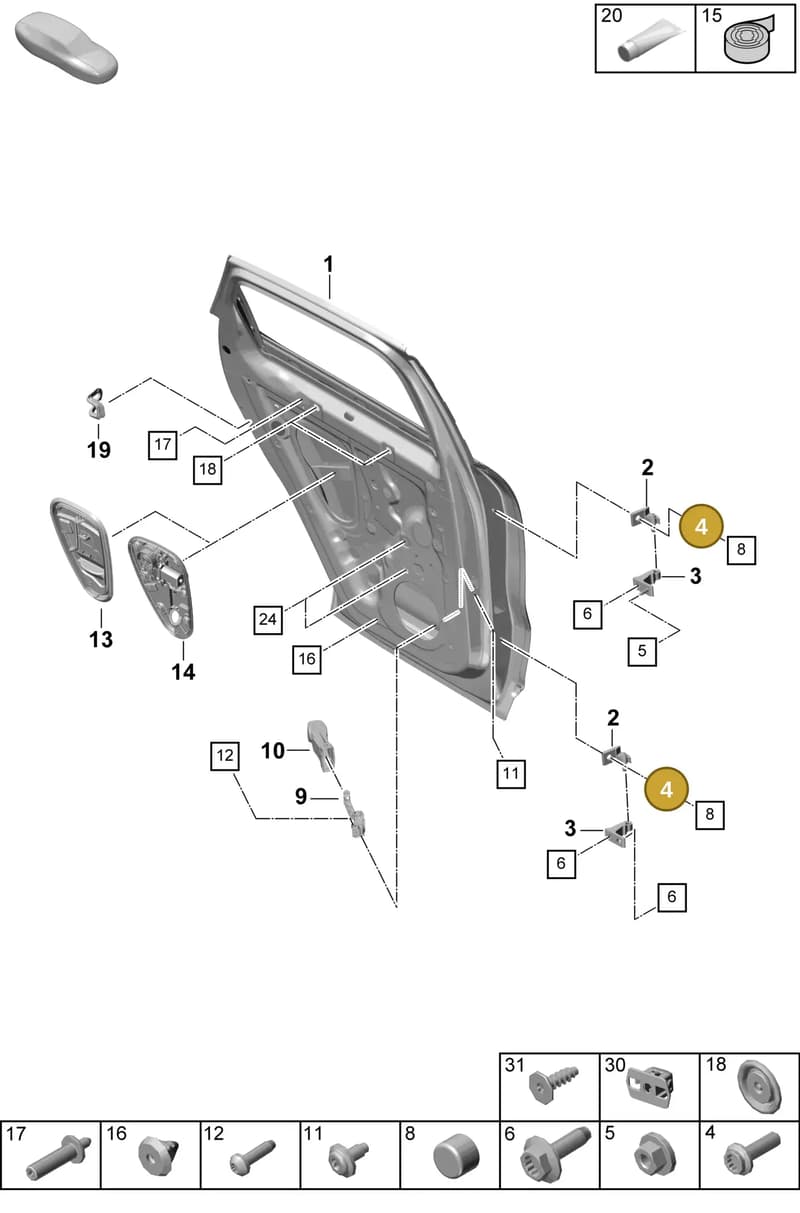 PAA912582 — Porsche Cayenne Coupe (2023-2023) diagram p60804050, position 4