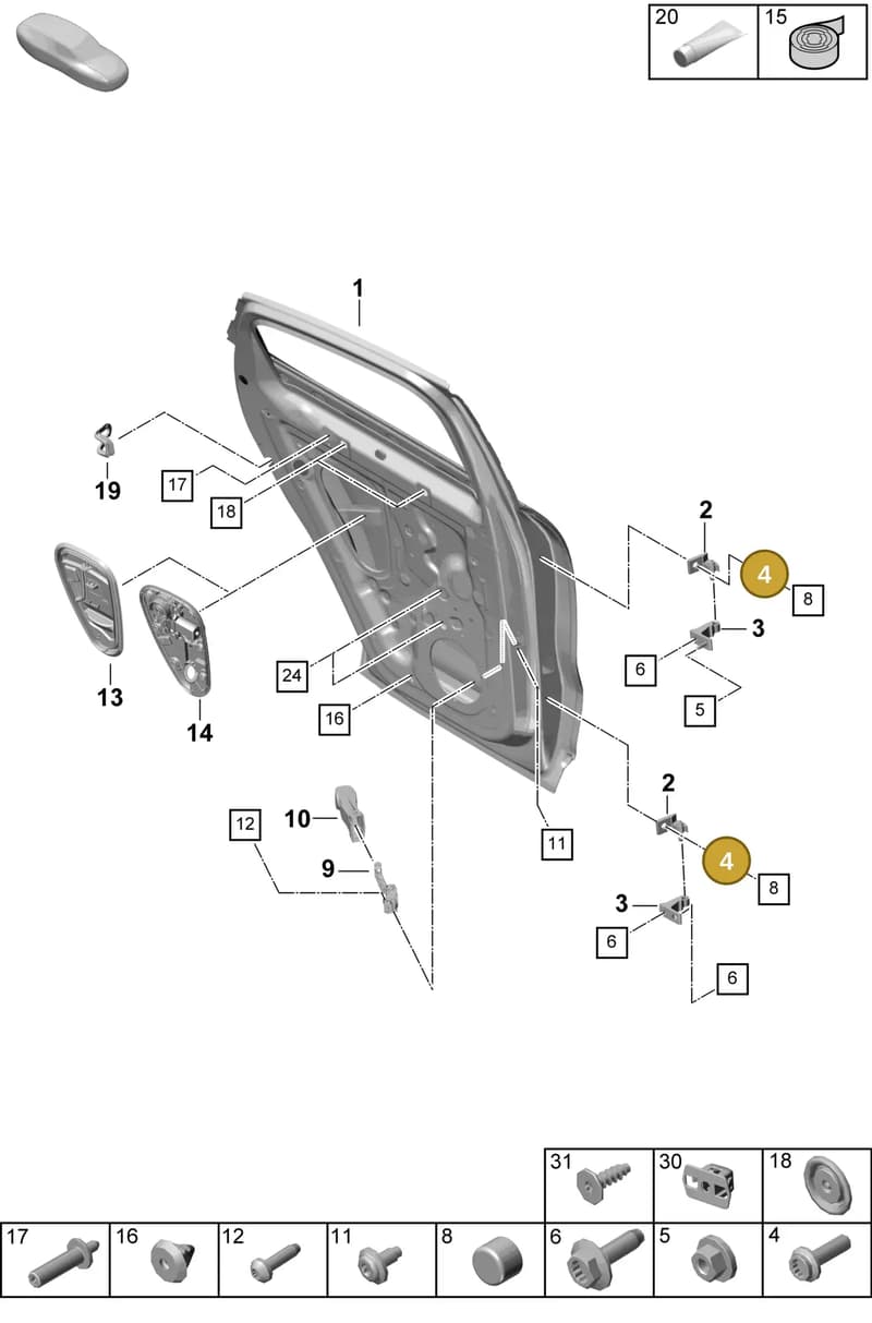 PAA912582 — Porsche Cayenne Coupe (2023-2023) diagram p60804075, position 4