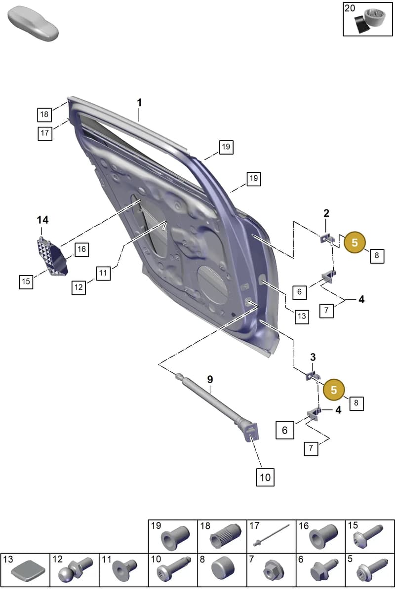 PAA912582 — Porsche Panamera (2023-2025) diagram p62804050, position 5