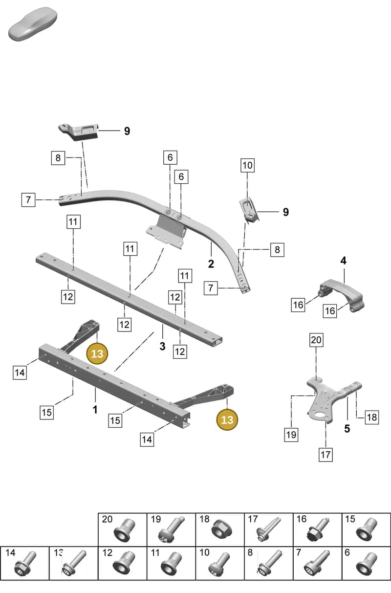 PAA912726 — Porsche Taycan Sport Turismo (2023-2025) diagram p64801150, position 13