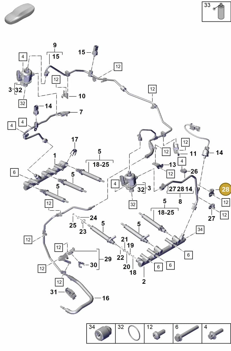PAA912892 — Porsche Boxster Spyder (2019-2020) diagram p55107000, position 28
