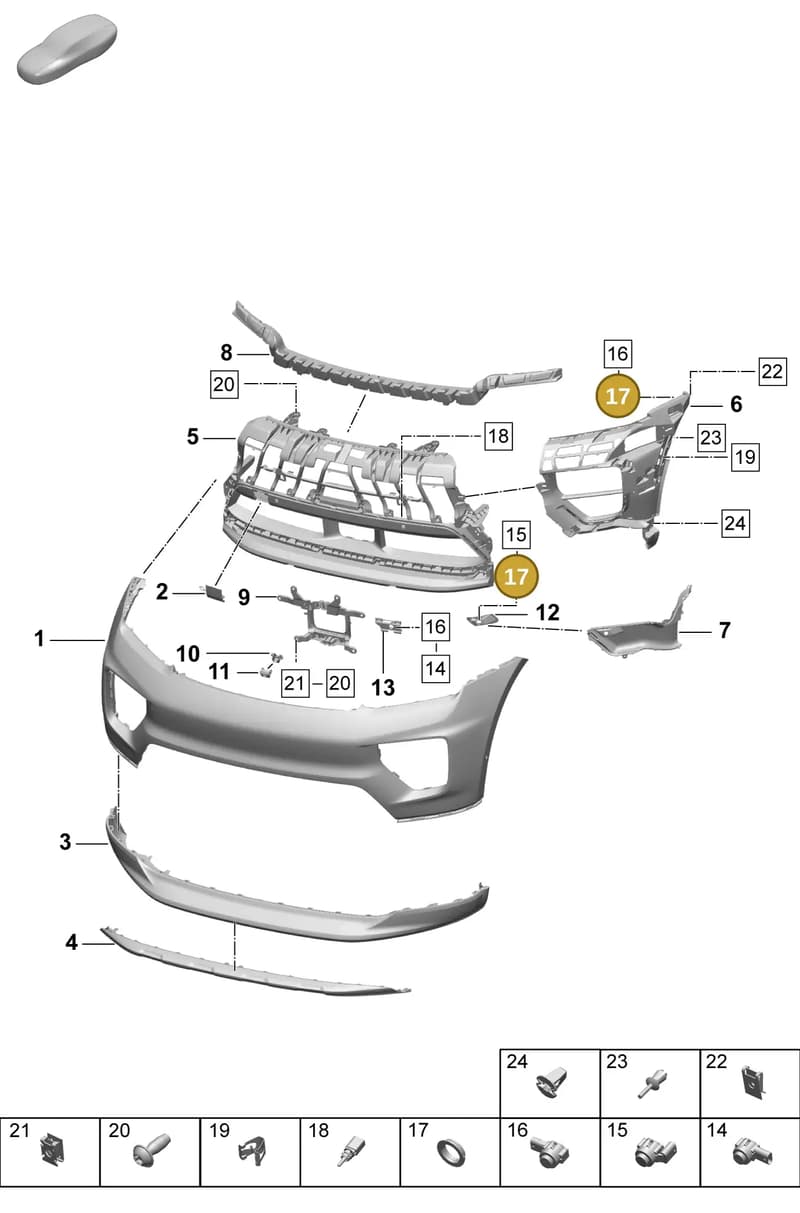 PAA9191339B9 — Porsche Macan (2024-2024) diagram p61802030, position 17