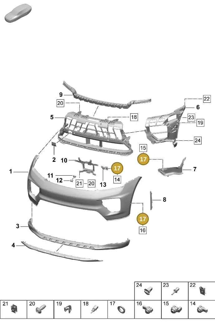 PAA9191339B9 — Porsche Macan (2024-2024) diagram p61802040, position 17
