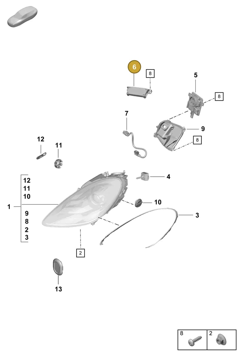 PAA941597 — Porsche Boxster Spyder (2019-2020) diagram p55905000, position 6