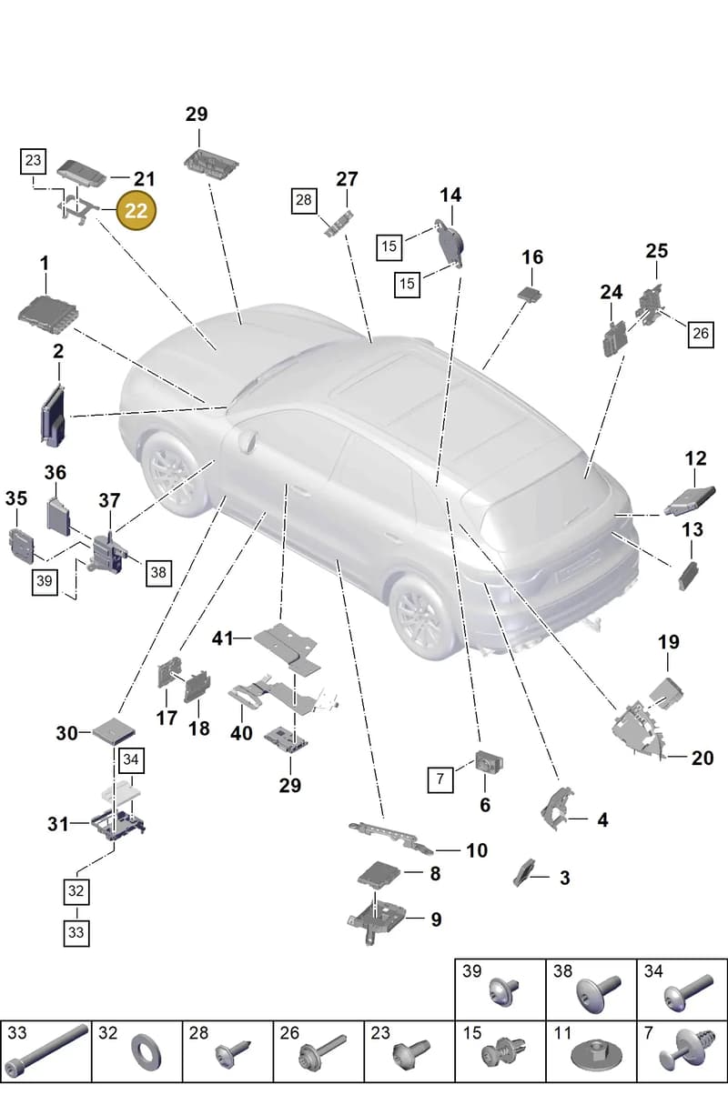 PAA963513A — Porsche Cayenne (2017-2023) diagram p51901003, position 22