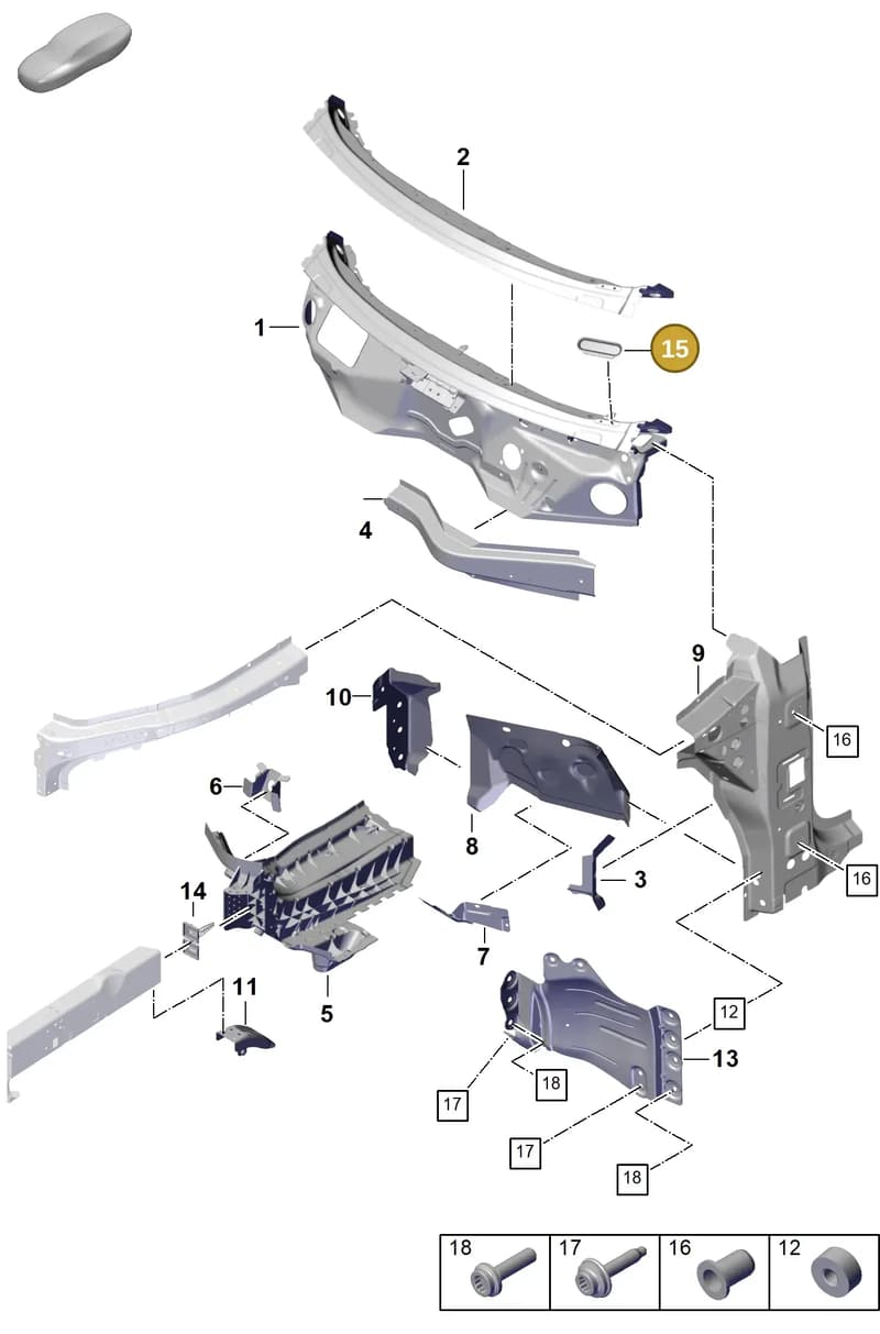 PAB000302 — Porsche Cayenne Coupe (2023-2023) diagram p60801100, position 15
