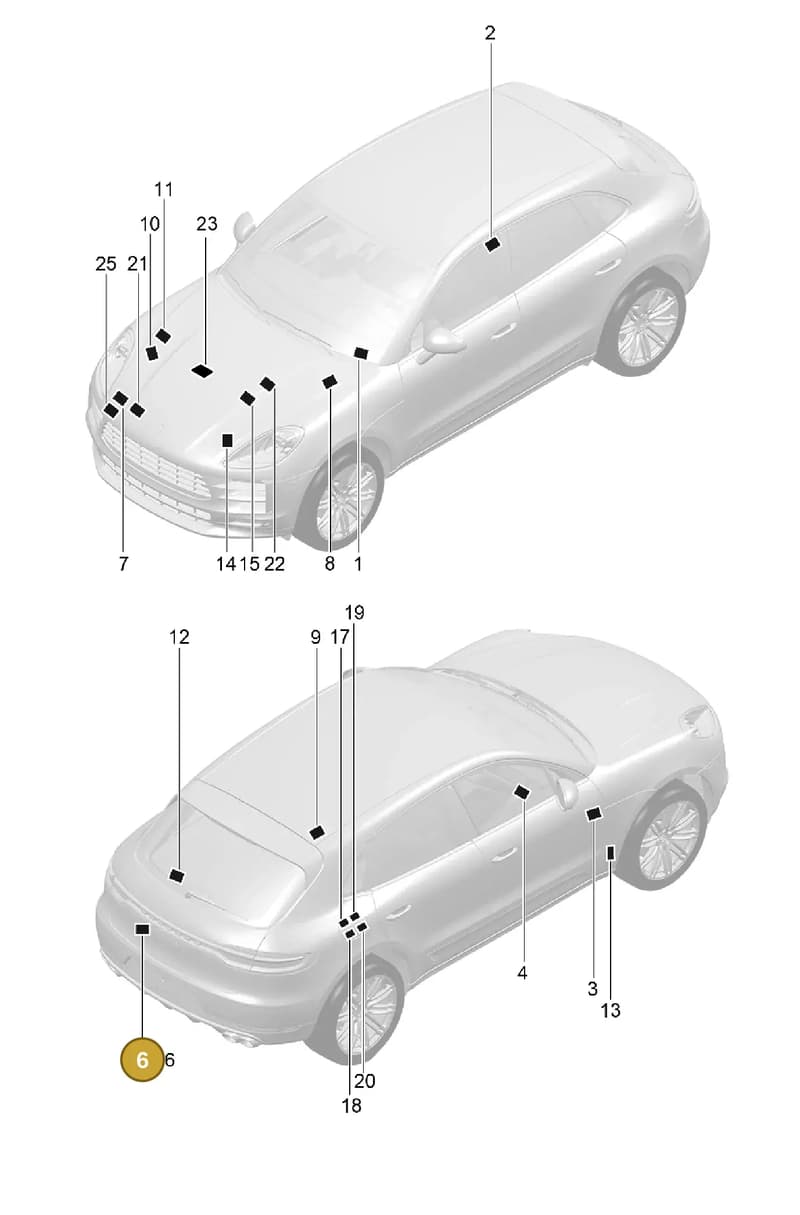 PAB010006 — Porsche Macan (2018-2022) diagram p52003000, position 6