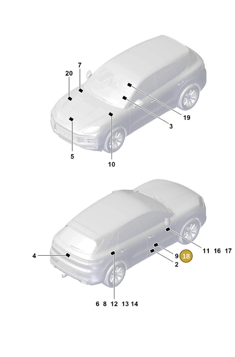 PAB010006D — Porsche Cayenne Coupe (2023-2023) diagram p60003100, position 18