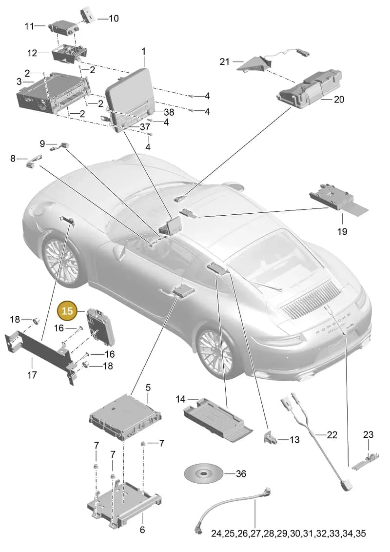 PAB03545600 — Porsche 911 (2016-2019) diagram p47911000, position 15
