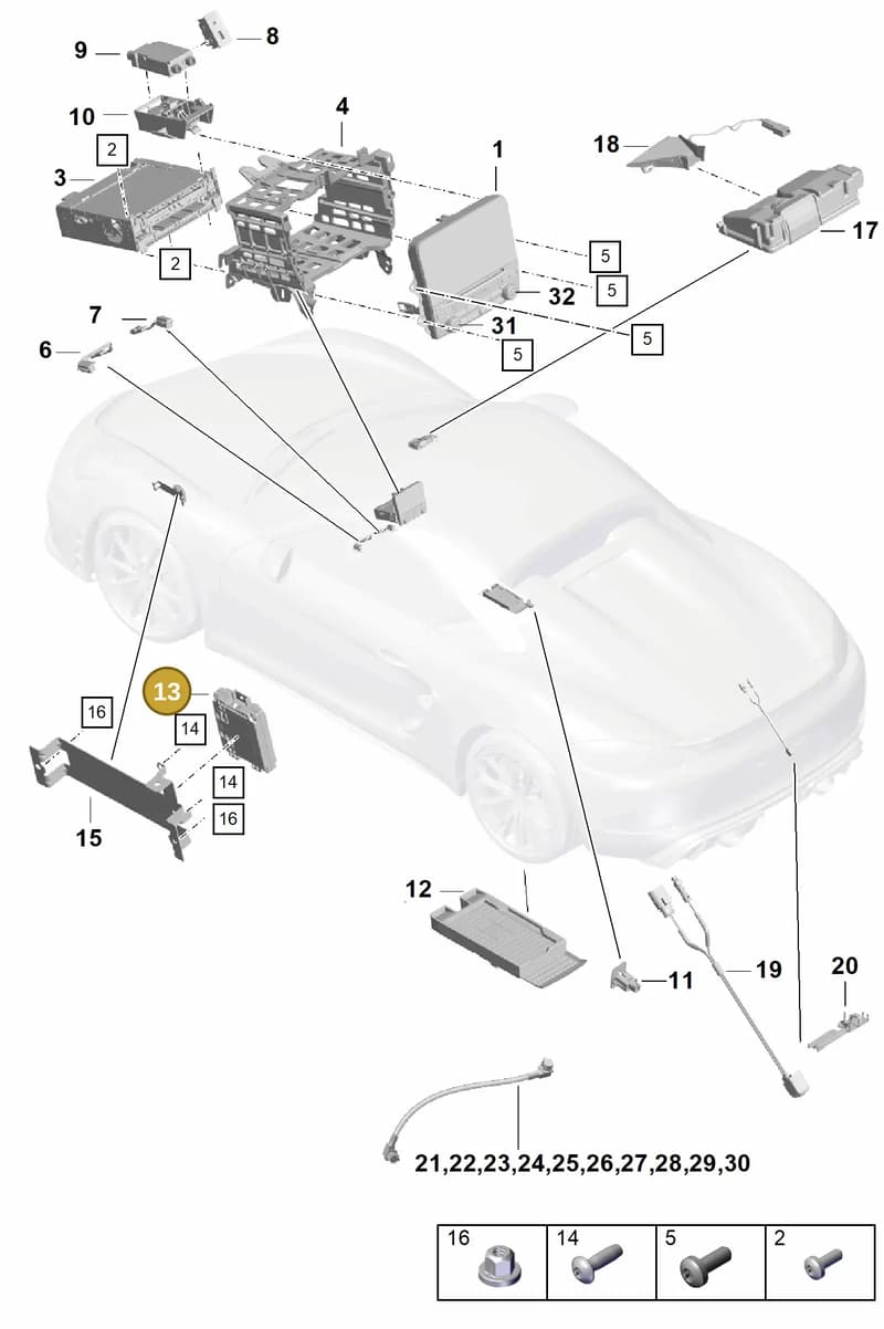 PAB03545600 — Porsche Boxster Spyder (2019-2020) diagram p54911000, position 13