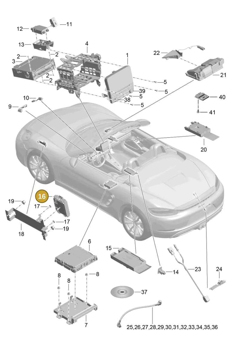 PAB03545602 — Porsche Boxster (2016-2019) diagram p48911000, position 16