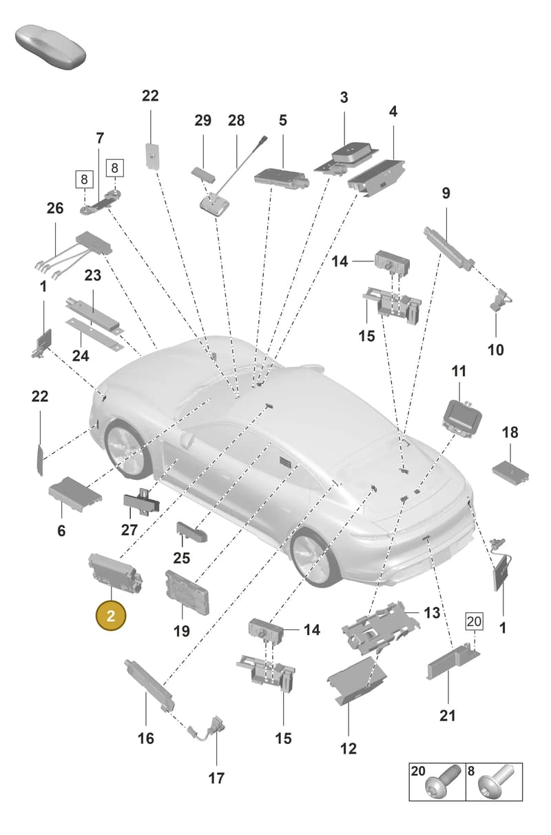 PAB03545602 — Porsche Taycan Sport Turismo (2019-2024) diagram p56912000, position 2