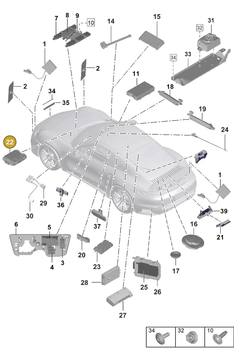 PAB03545602 — Porsche 911 (2020-2022) diagram p57912000, position 22