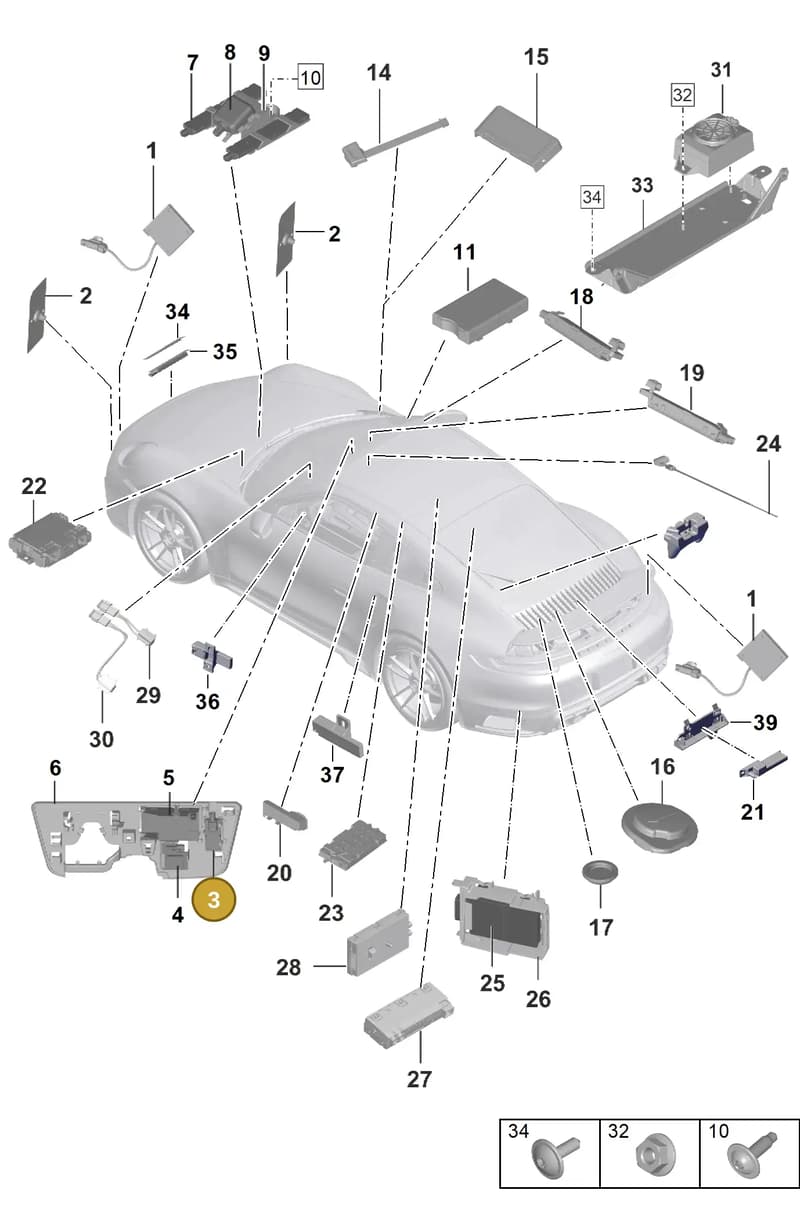 PAB035500 — Porsche 911 (2020-2022) diagram p57912000, position 3