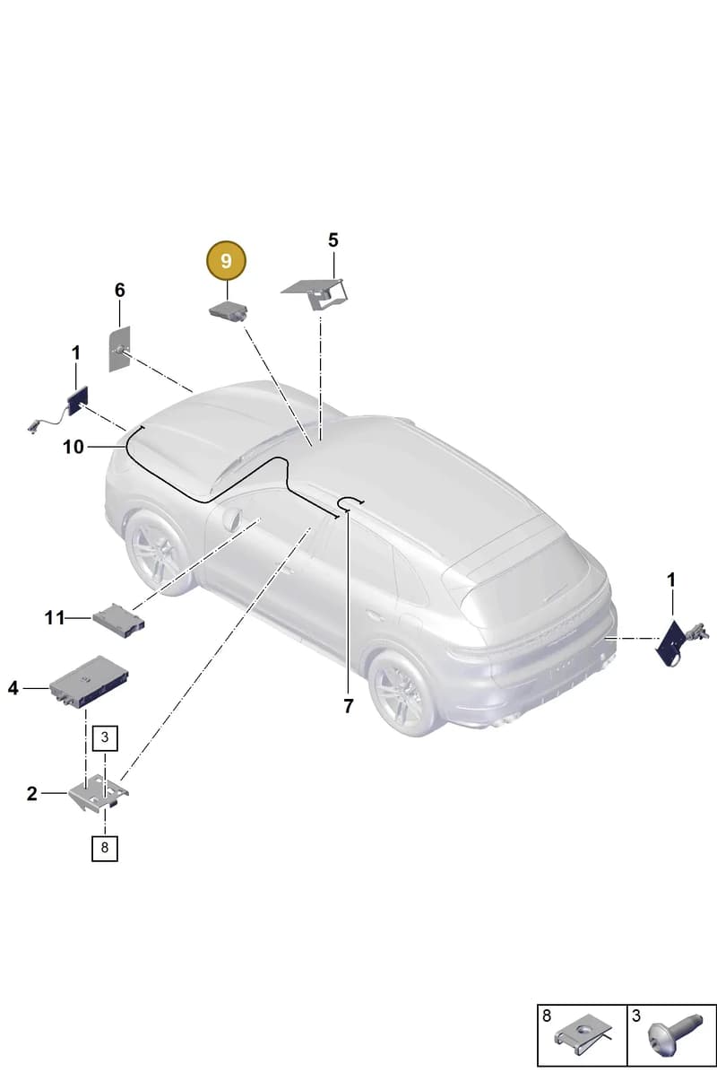 PAB035500 — Porsche Cayenne Coupe (2023-2023) diagram p60911200, position 9