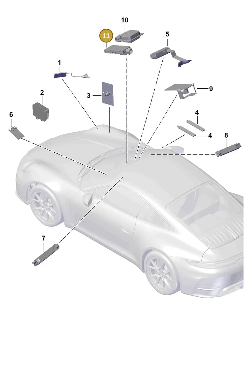 PAB035500 — Porsche 911 (2024-2025) diagram p63911200, position 11