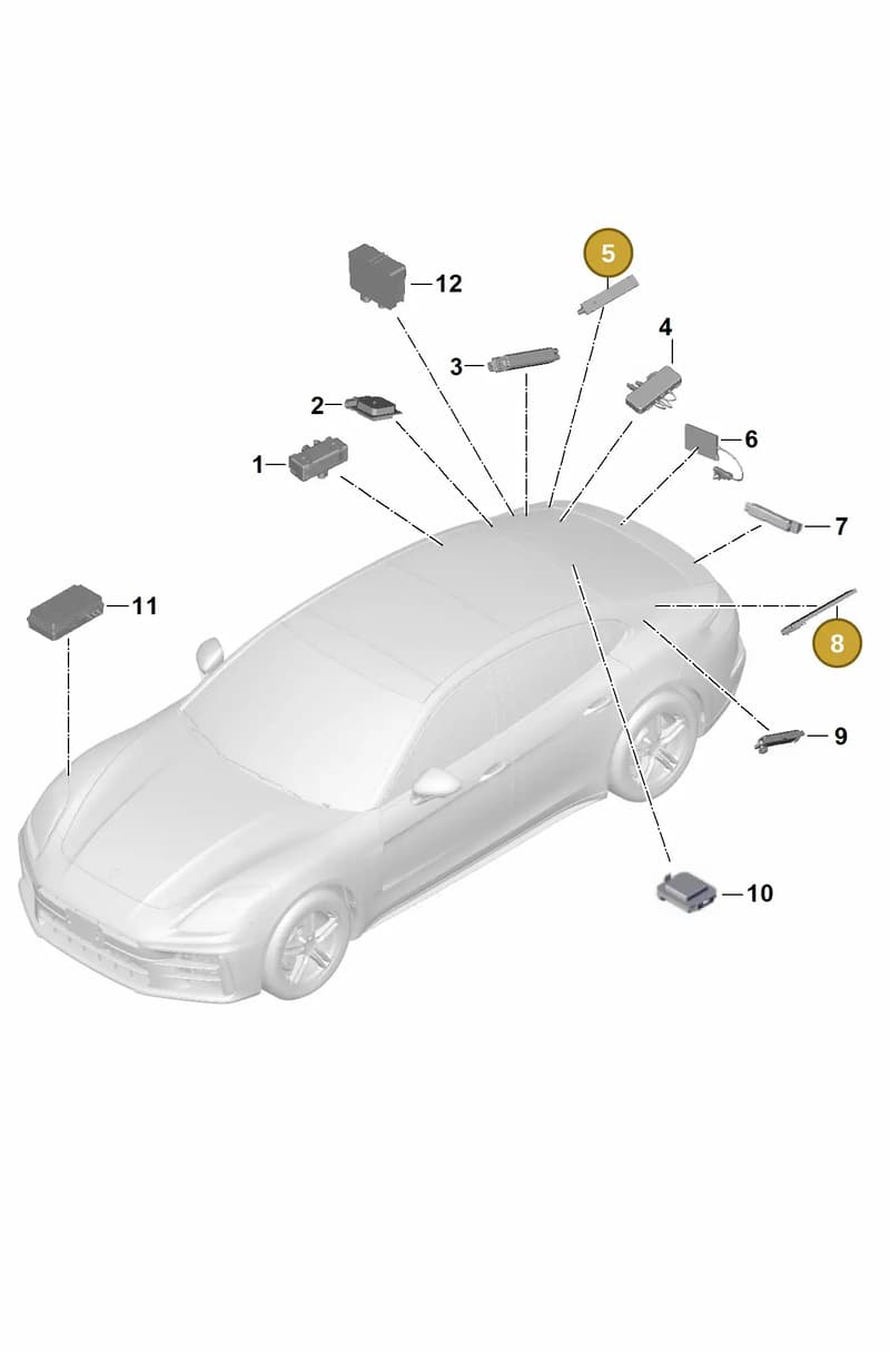 PAB035504A — Porsche Panamera (2023-2025) diagram p62911300, position 5+8