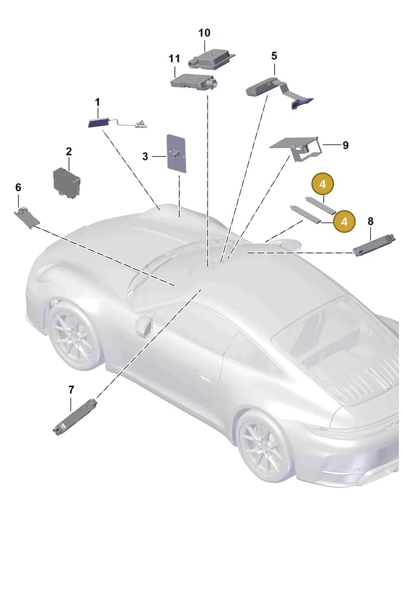 PAB035504A — Porsche 911 (2024-2025) diagram p63911200, position 4