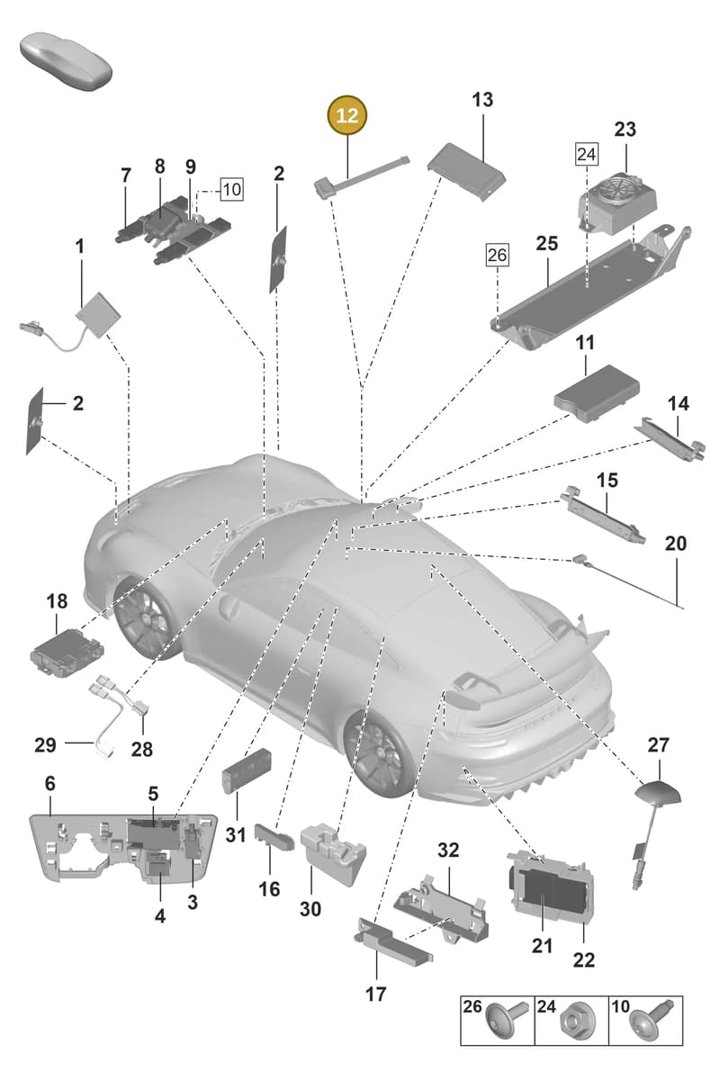PAB035504 — Porsche 911 (2021-2022) diagram p59912000, position 12