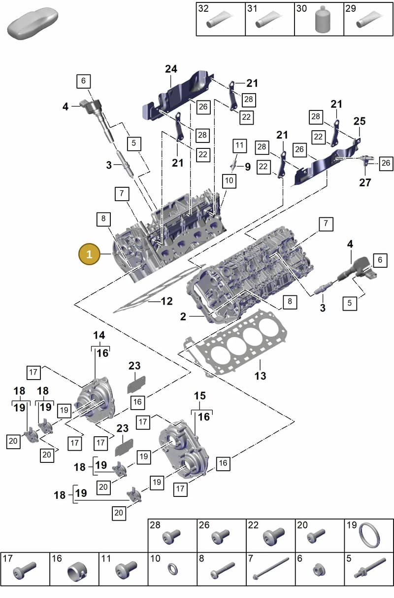 PAB103061 — Porsche Cayenne Coupe (2023-2023) diagram p60103020, position 1