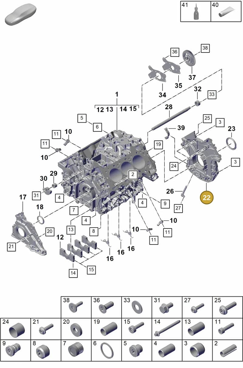 PAB103173 — Porsche Cayenne Coupe (2023-2023) diagram p60101110, position 22