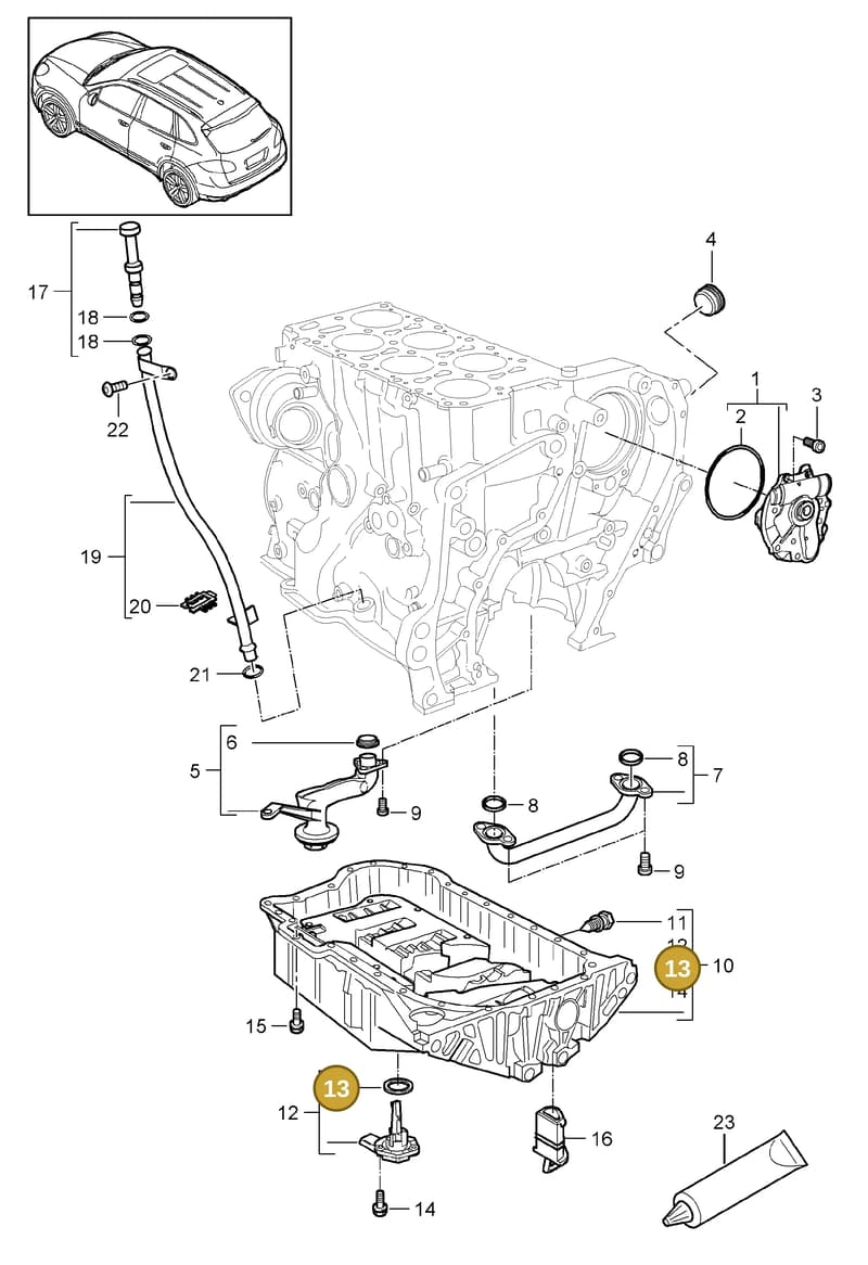 PAB103196B — Porsche Cayenne (2010-2018) diagram p37104020, position 13