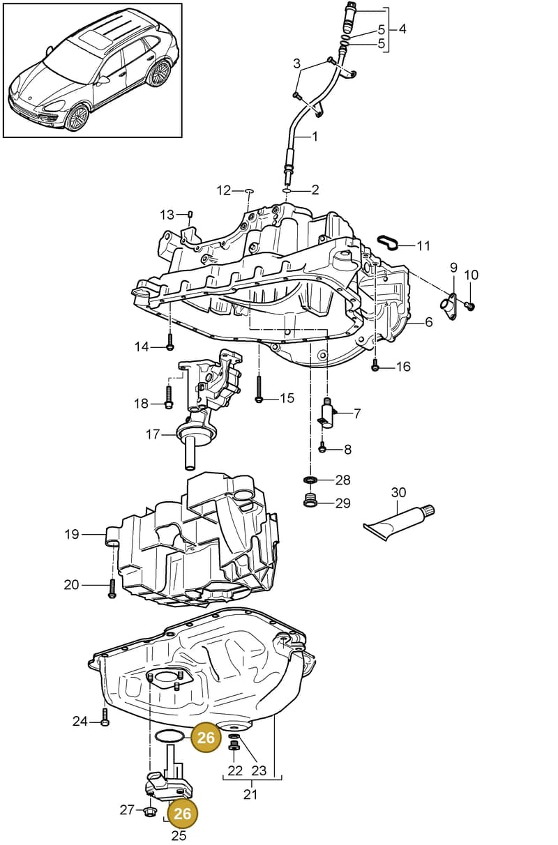 PAB103196B — Porsche Cayenne (2010-2018) diagram p37104030, position 26