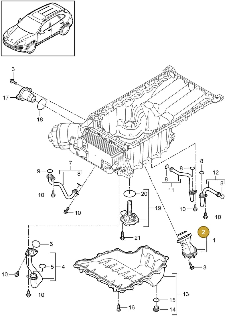 PAB103196B — Porsche Cayenne (2010-2018) diagram p37104050, position 2