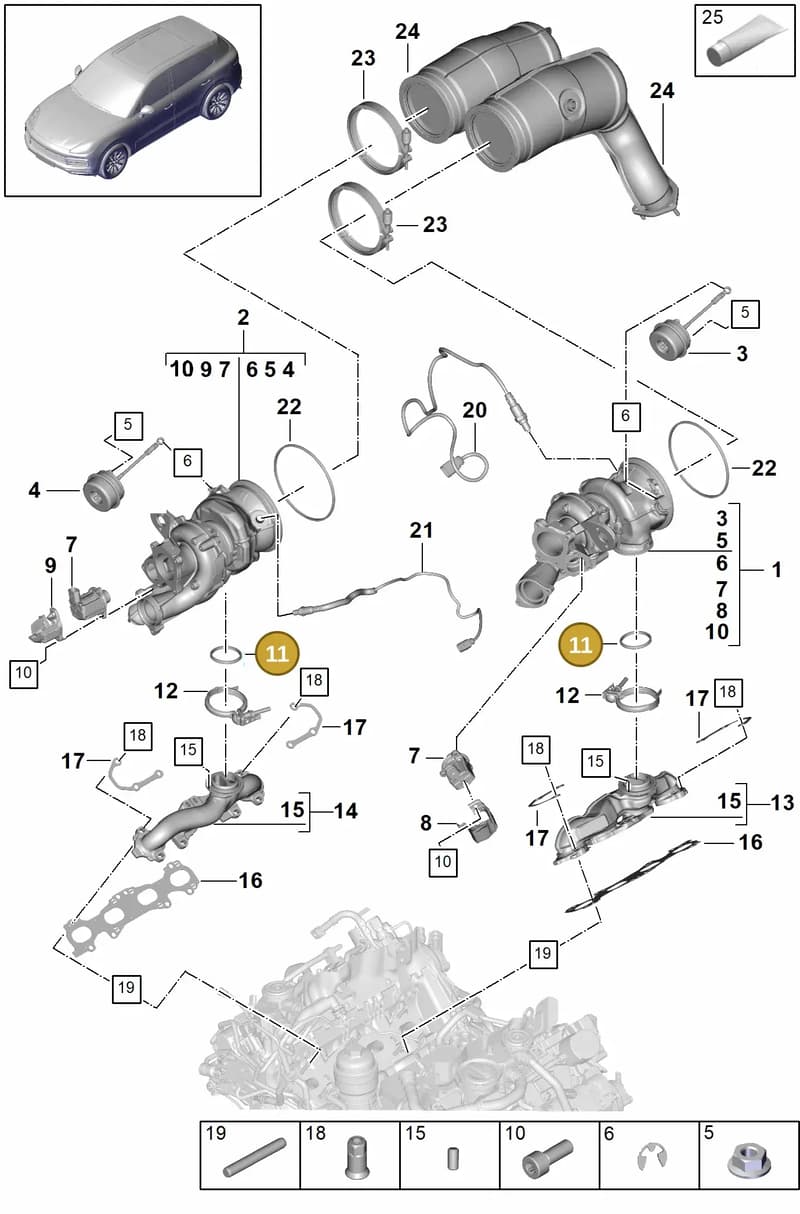 PAB103201 — Porsche Cayenne (2017-2023) diagram p51202000, position 11