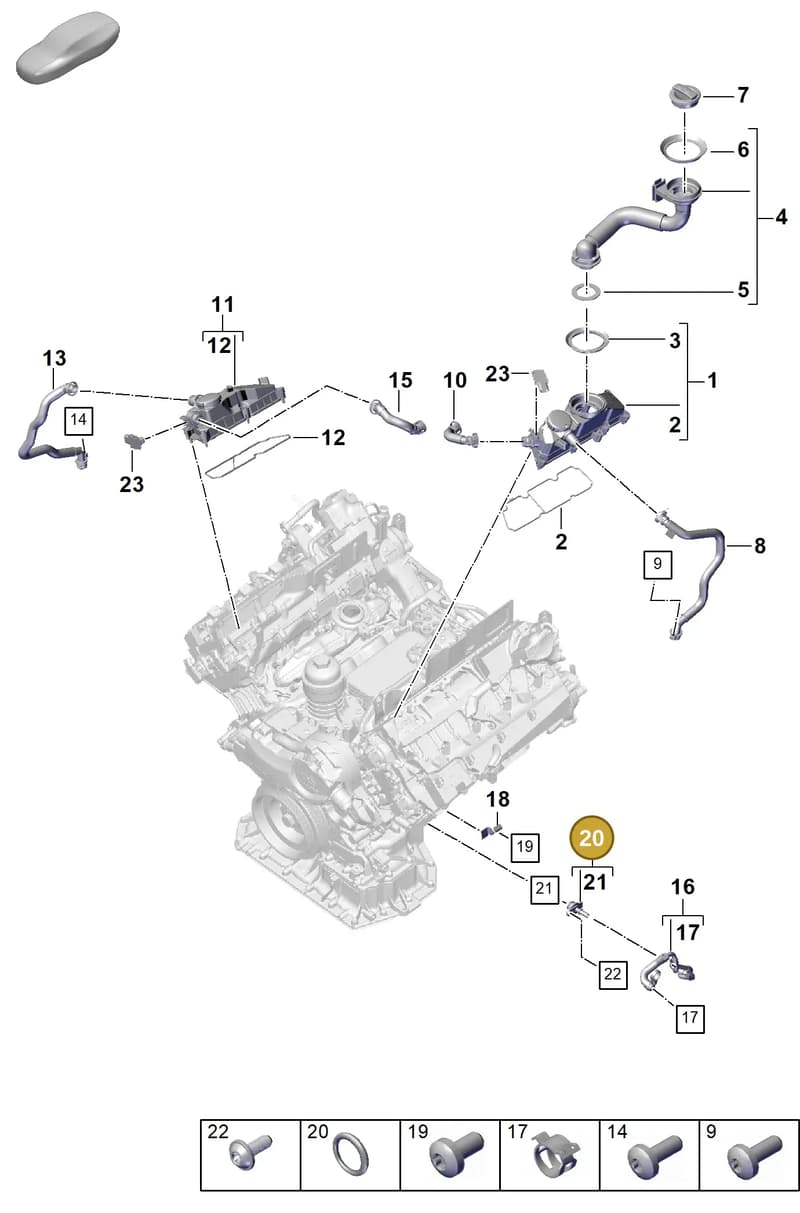 PAB103220 — Porsche Cayenne Coupe (2023-2023) diagram p60107370, position 20