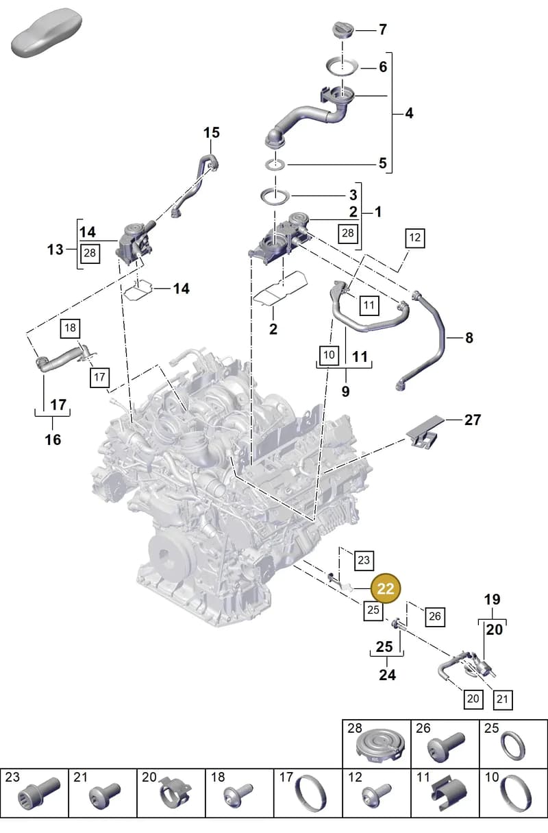 PAB10337000 — Porsche Cayenne Coupe (2023-2023) diagram p60107360, position 22