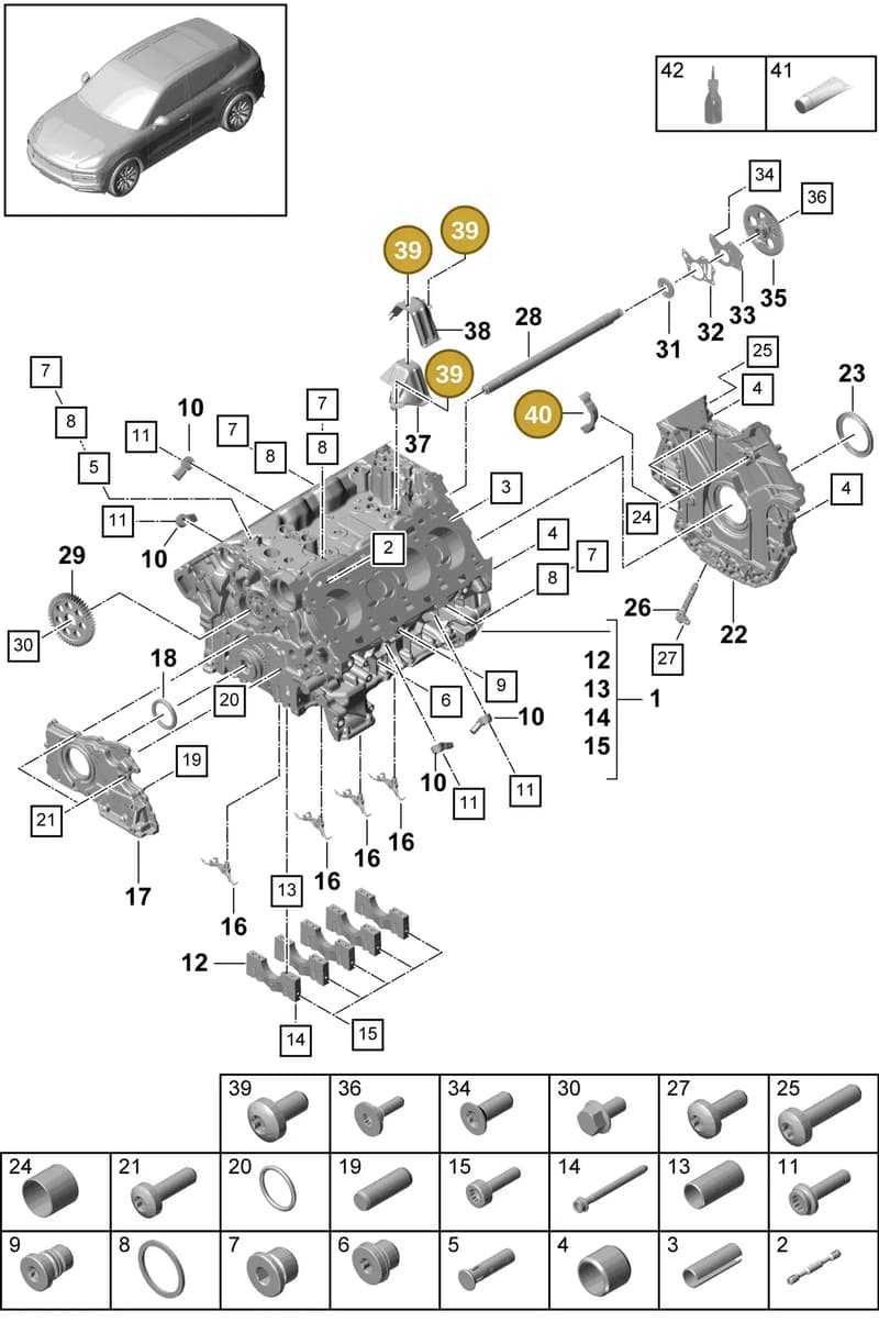 PAB10356520 — Porsche Cayenne (2017-2023) diagram p51101050, position 39+40