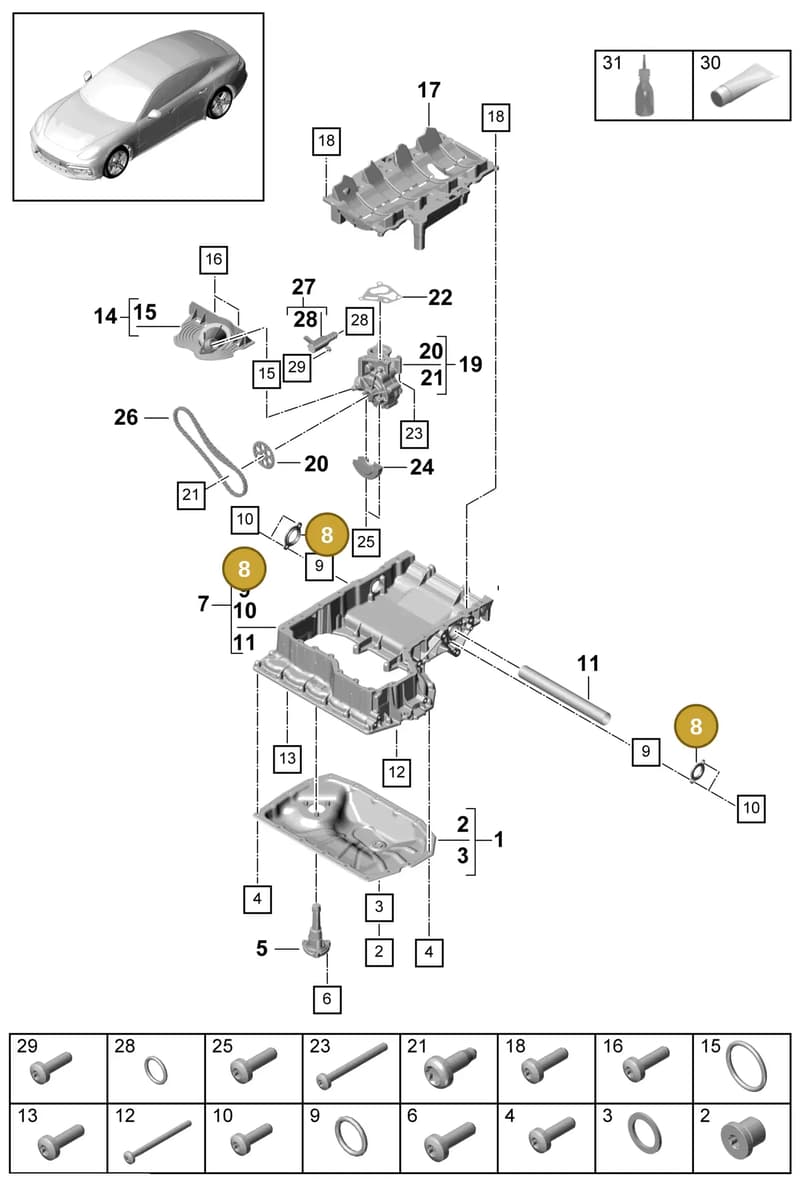 PAB103603A — Porsche Panamera (2016-2020) diagram p49104020, position 8