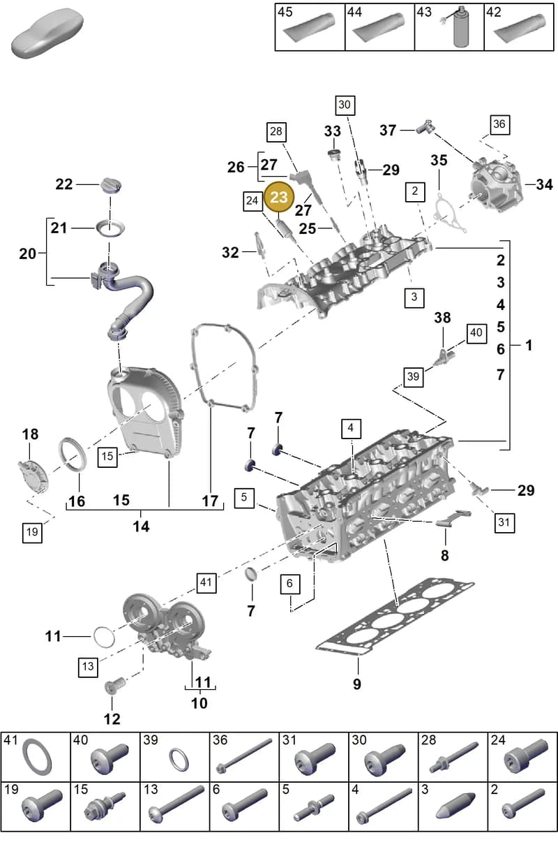 PAB103697 — Porsche Cayenne Coupe (2023-2023) diagram p60103000, position 23