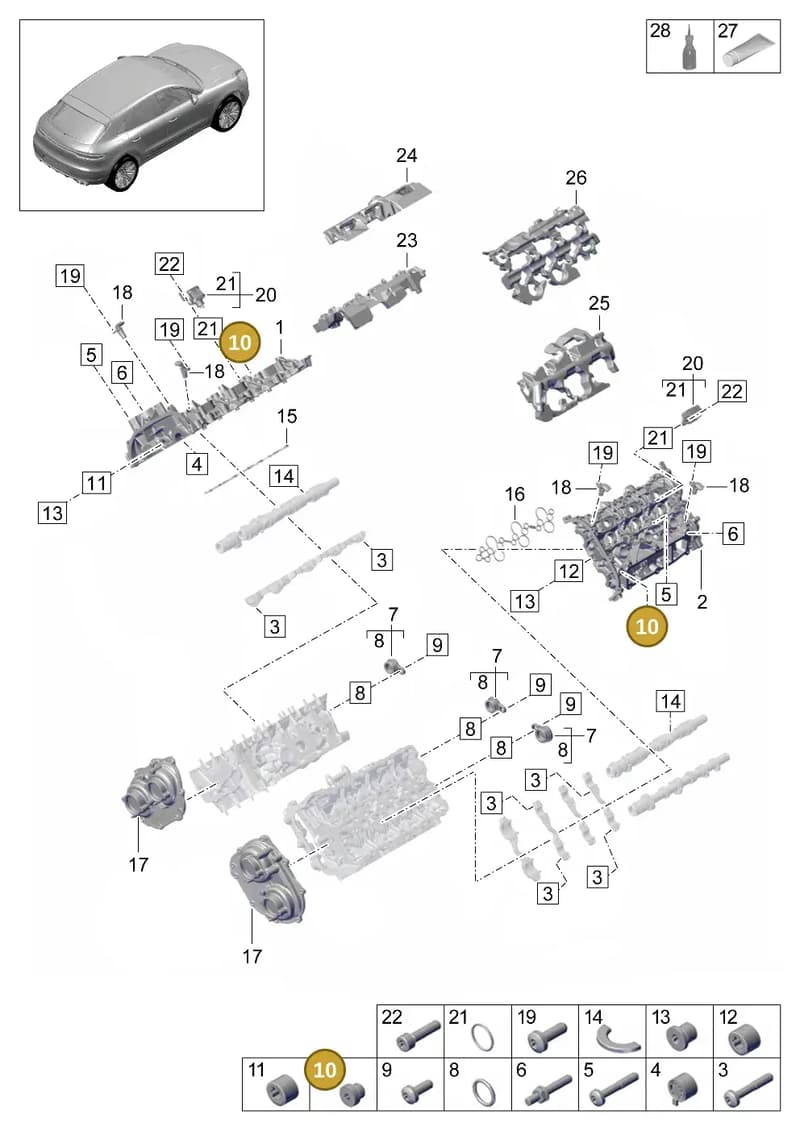 PAB103729A — Porsche Macan (2018-2022) diagram p52000072, position 10