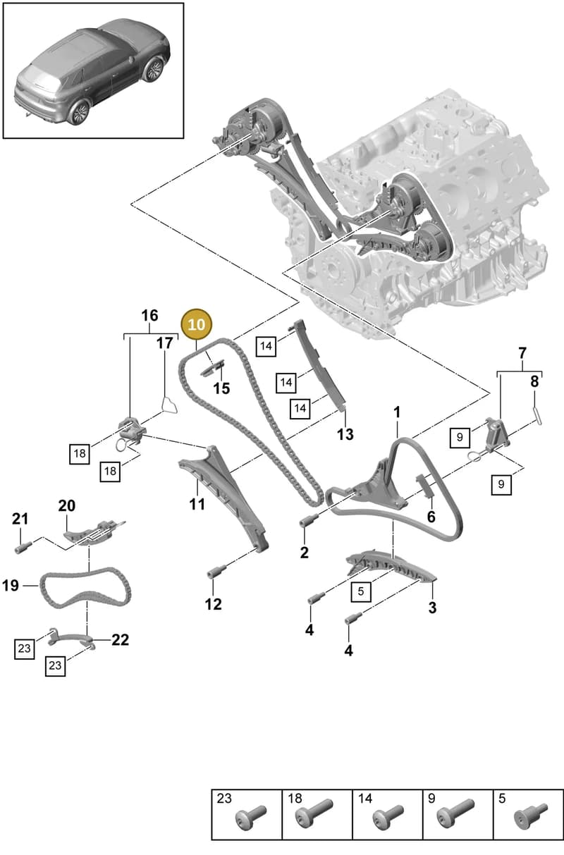 PAB109229C — Porsche Cayenne (2017-2023) diagram p51103075, position 10