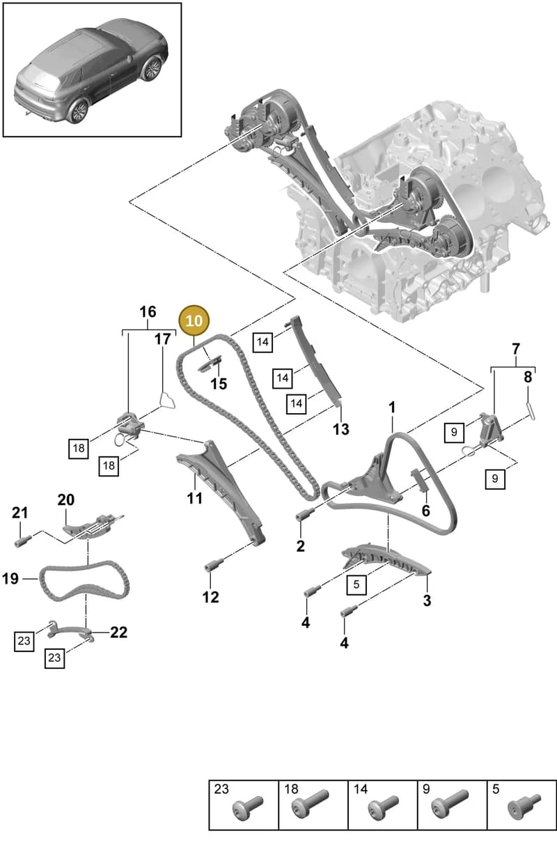 PAB109229C — Porsche Cayenne (2017-2023) diagram p51103080, position 10
