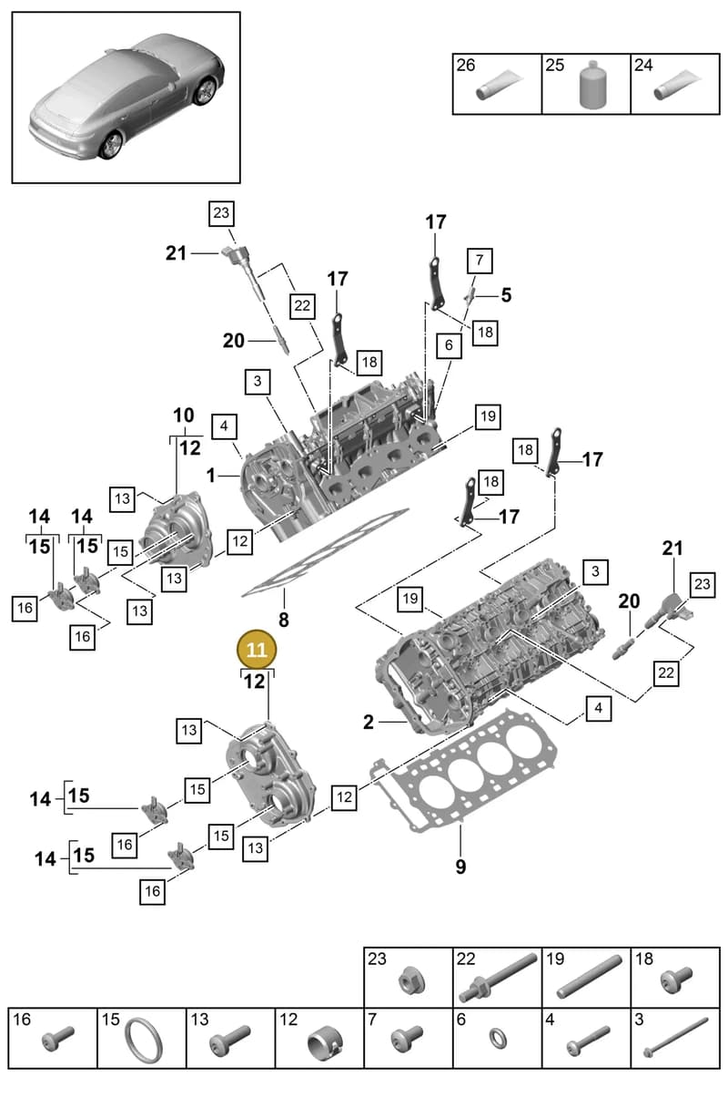 PAB109286 — Porsche Panamera (2016-2020) diagram p49103000, position 11