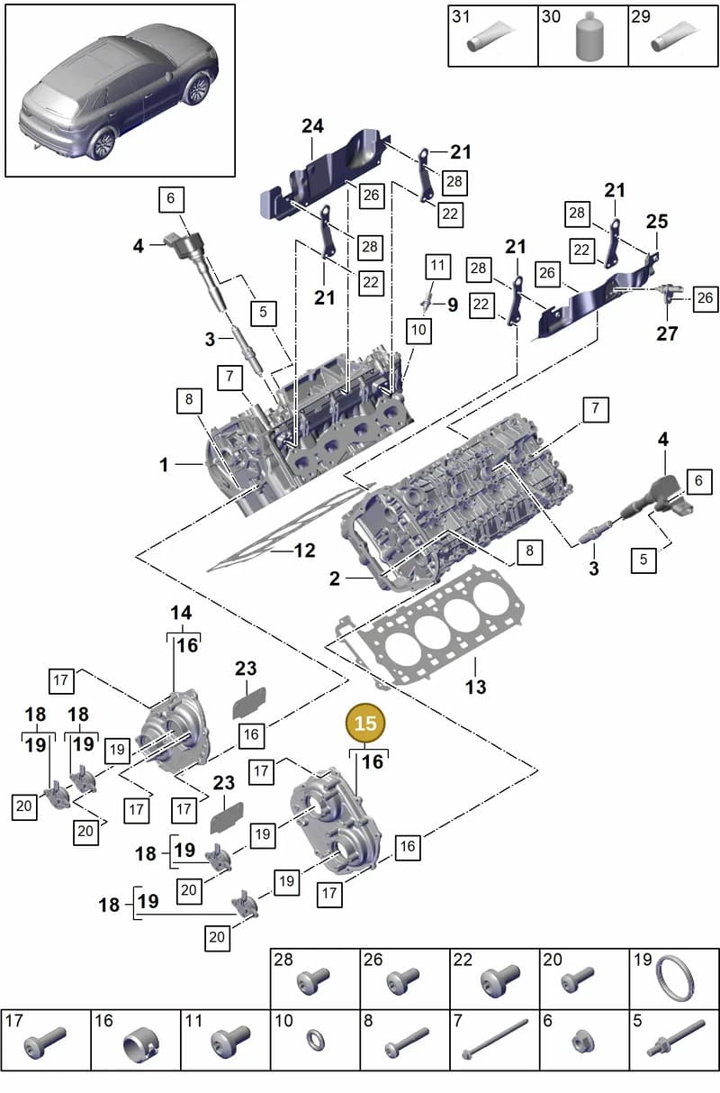 PAB109286 — Porsche Cayenne (2017-2023) diagram p51103000, position 15