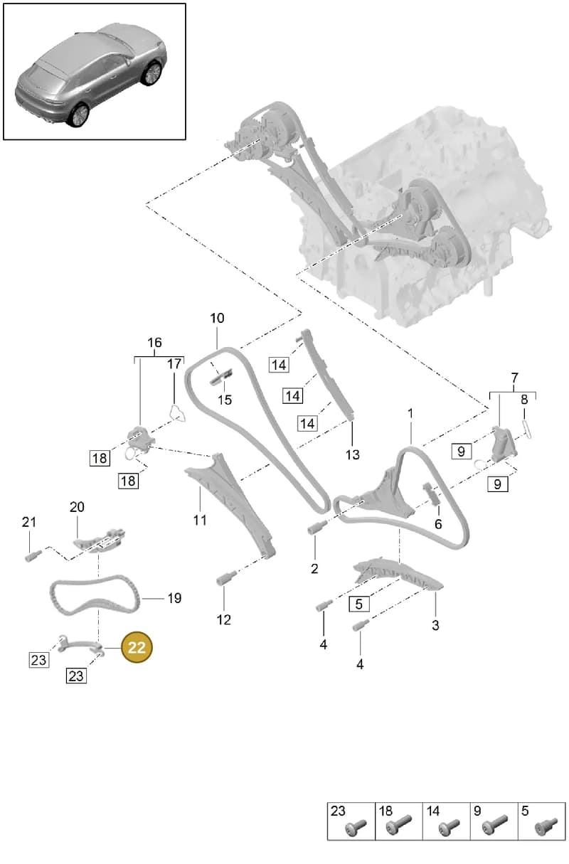 PAB109469 — Porsche Macan (2018-2022) diagram p52000010, position 22