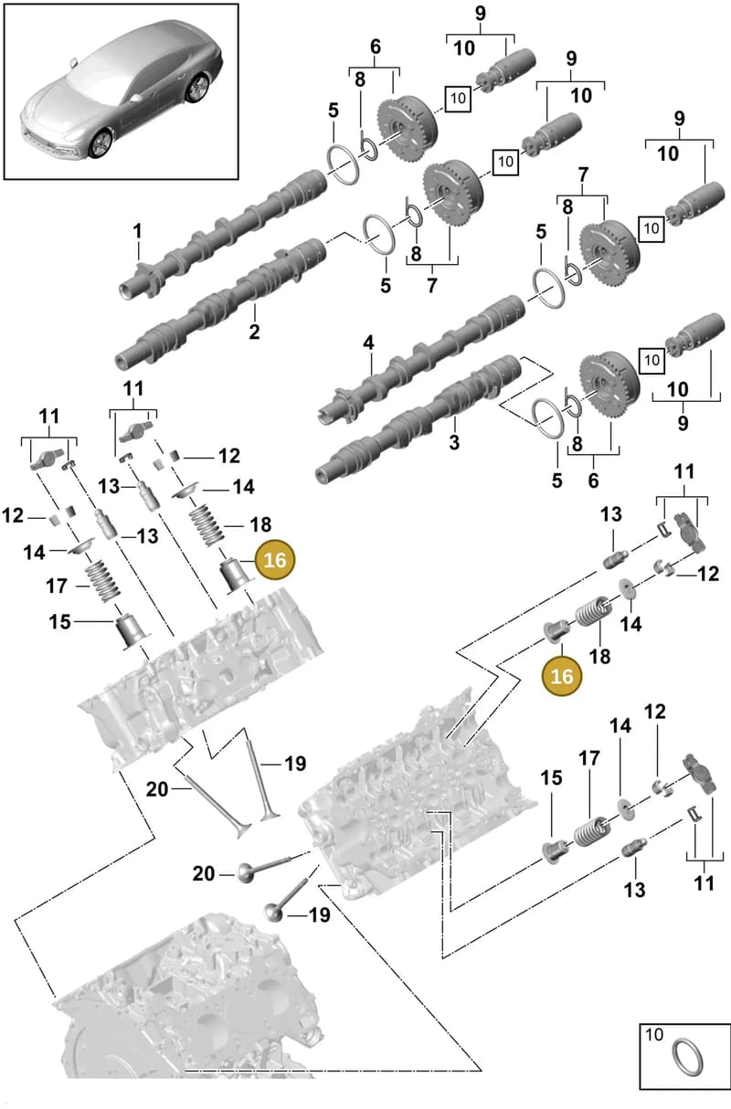 PAB109601 — Porsche Panamera (2016-2020) diagram p49103050, position 16