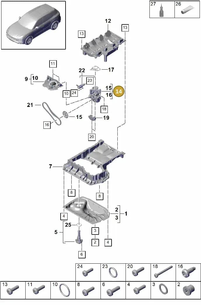 PAB11510300 — Porsche Cayenne (2017-2023) diagram p51104025, position 14