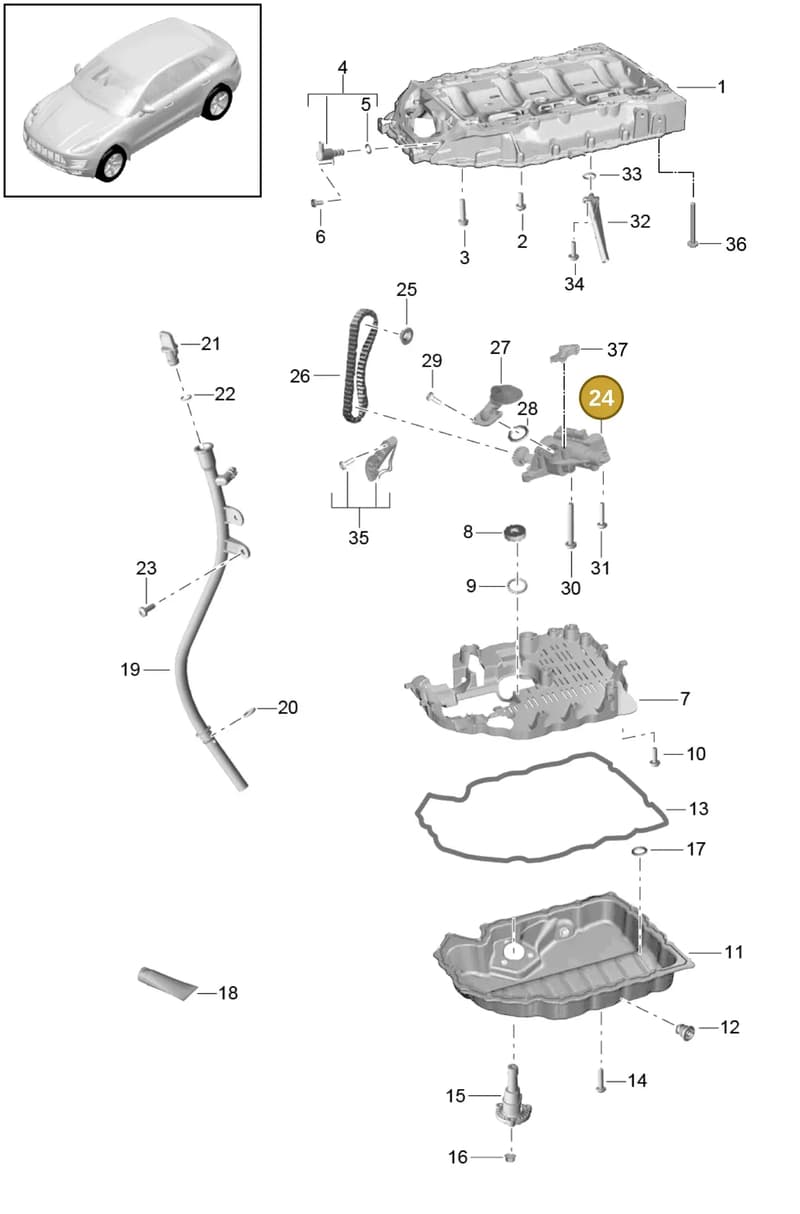 PAB115105 — Porsche Macan (2013-2018) diagram p44104080, position 24
