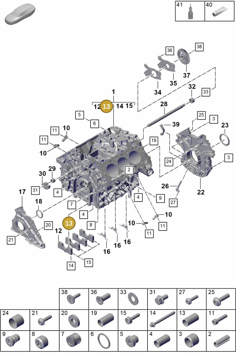 PAB115143A — Porsche Cayenne Coupe (2023-2023) diagram p60101110, position 13