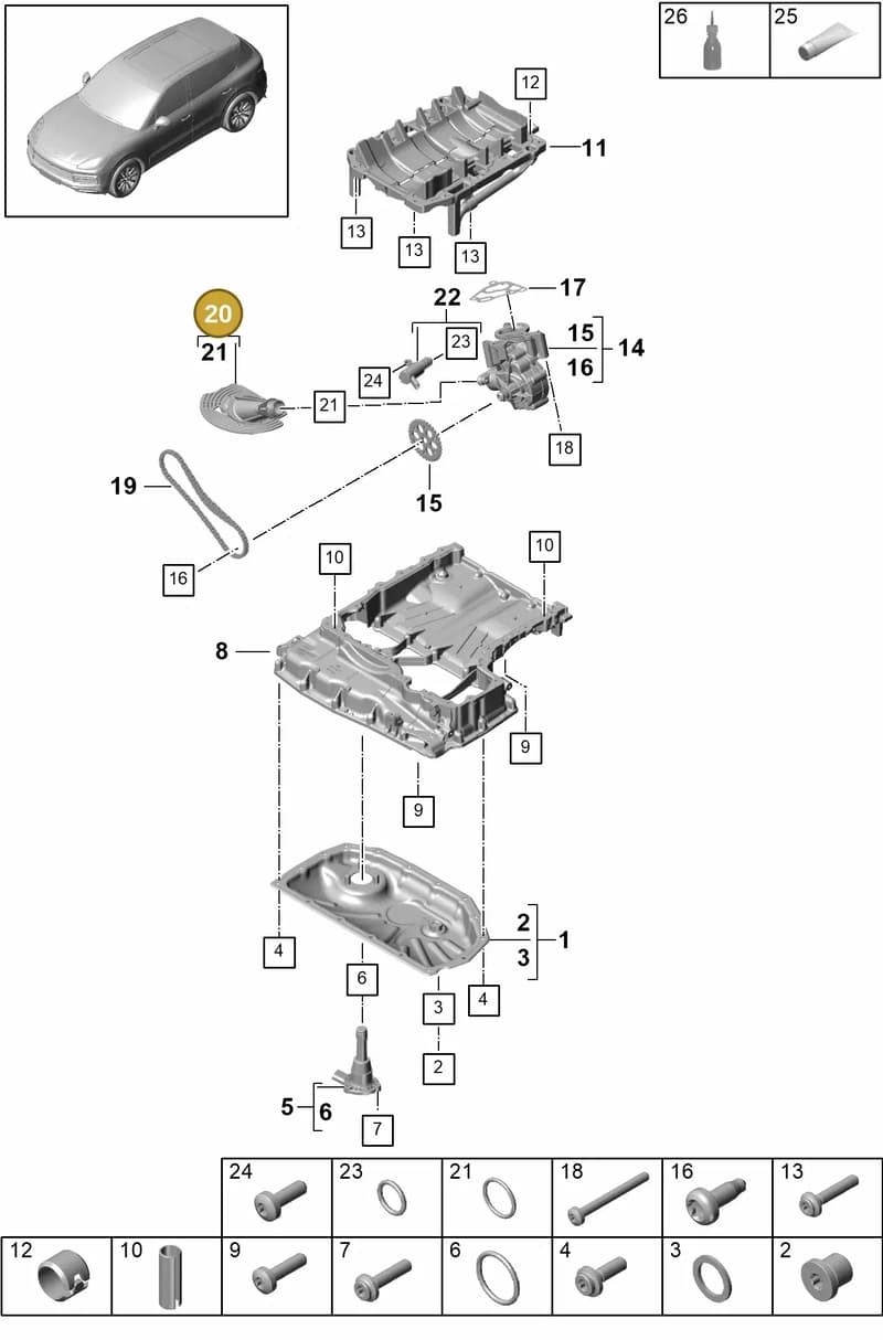 PAB115155B — Porsche Cayenne (2017-2023) diagram p51104030, position 20