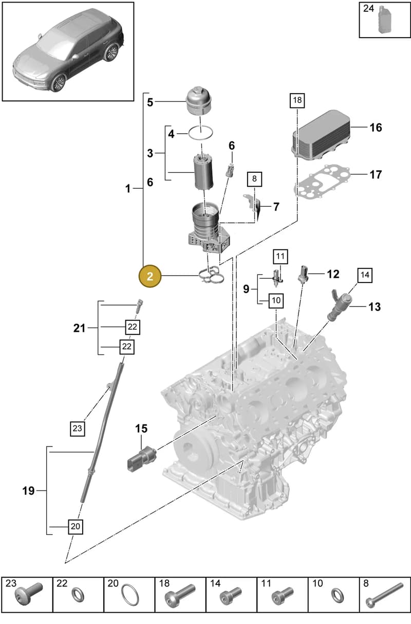 PAB115441 — Porsche Cayenne (2017-2023) diagram p51104000, position 2