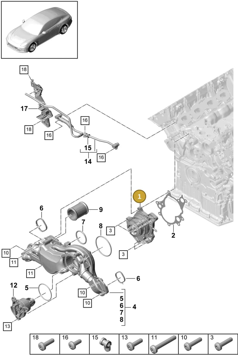 PAB121014C — Porsche Panamera (2016-2020) diagram p49105000, position 1