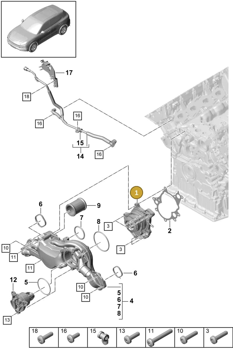 PAB121014C — Porsche Cayenne (2017-2023) diagram p51105000, position 1