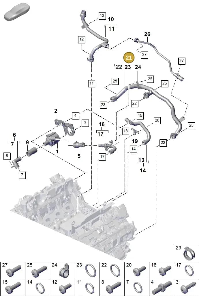 PAB121071A — Porsche Cayenne Coupe (2023-2023) diagram p60105060, position 21