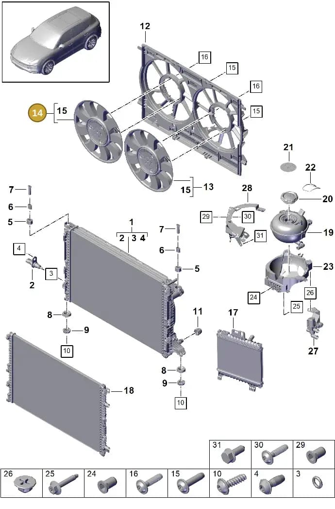 PAB121079 — Porsche Cayenne (2017-2023) diagram p51105050, position 14+48